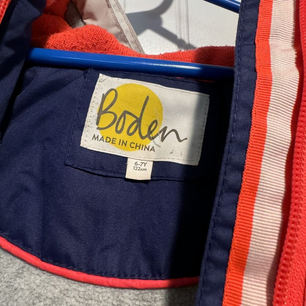 Boden Color Block Insulated Fleece Lined Jacket Kids 6/7 - Picture 5 of 10